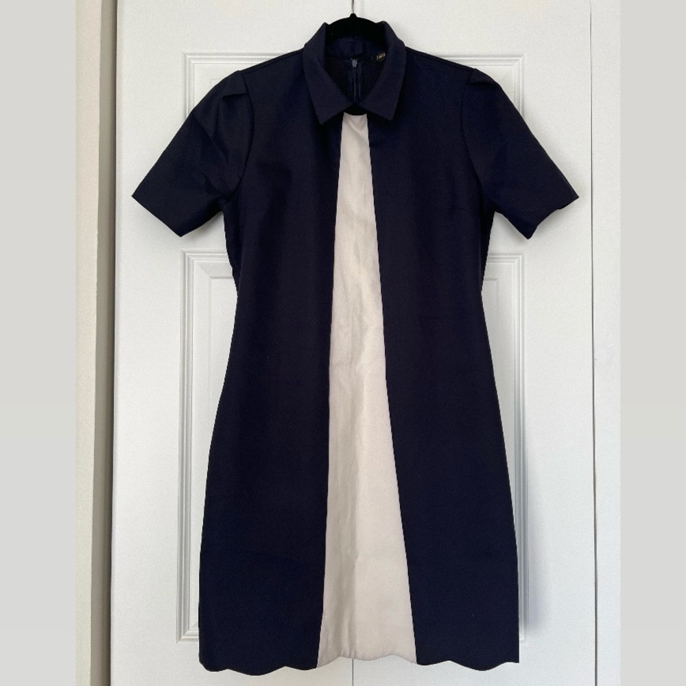 Elegant Navy and White Dress